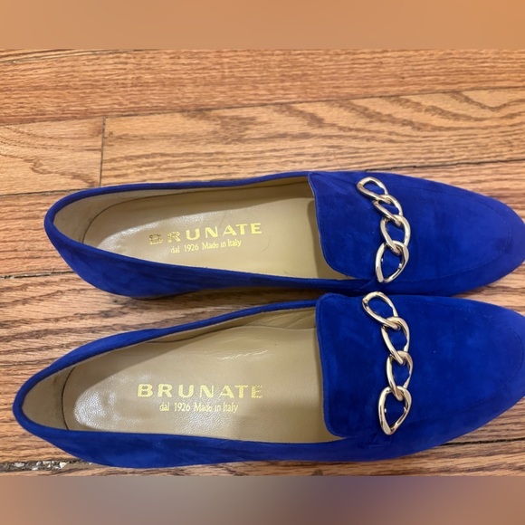 Brunate Women’s Italian Suede Loafers size 8 Royal Blue Preppy - Picture 4 of 7